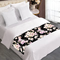Watercolor Orchid Flower Pattern Print Bed Runner