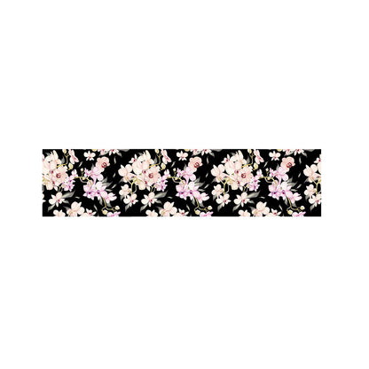 Watercolor Orchid Flower Pattern Print Bed Runner