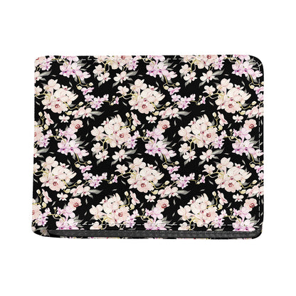 Watercolor Orchid Flower Pattern Print Bifold Wallet