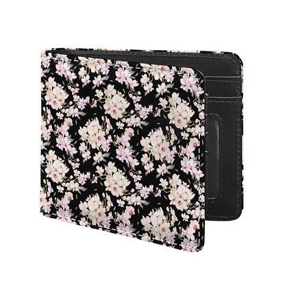 Watercolor Orchid Flower Pattern Print Bifold Wallet