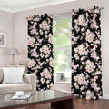 Watercolor Orchid Flower Pattern Print Dimout Grommet Curtains