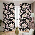 Watercolor Orchid Flower Pattern Print Dimout Pencil Pleat Curtains