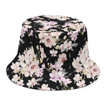 Watercolor Orchid Flower Pattern Print Bucket Hat