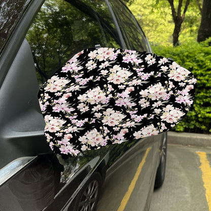 Watercolor Orchid Flower Pattern Print Car Side Mirror Covers