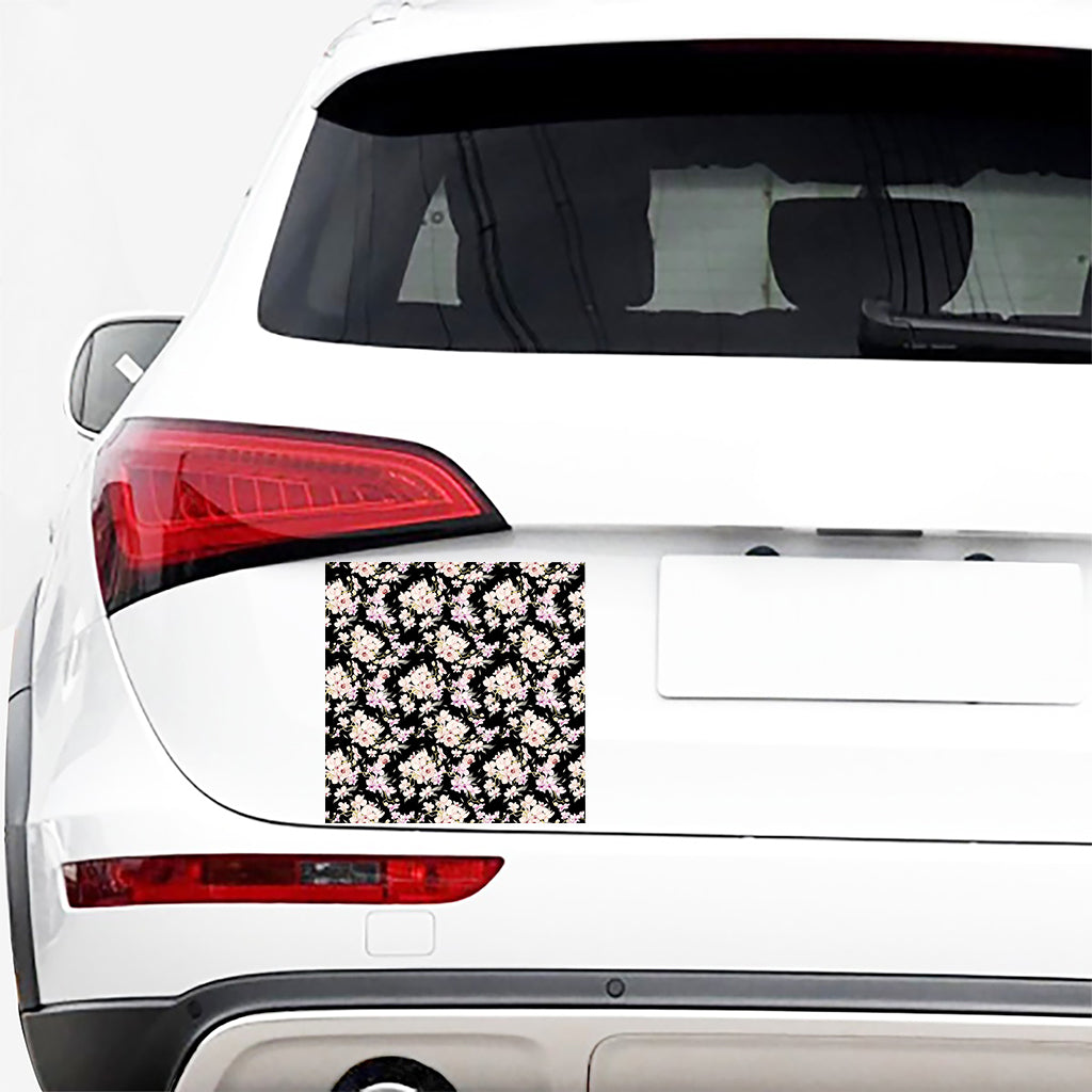 Watercolor Orchid Flower Pattern Print Car Sticker