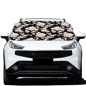 Watercolor Orchid Flower Pattern Print Car Windshield Snow Cover