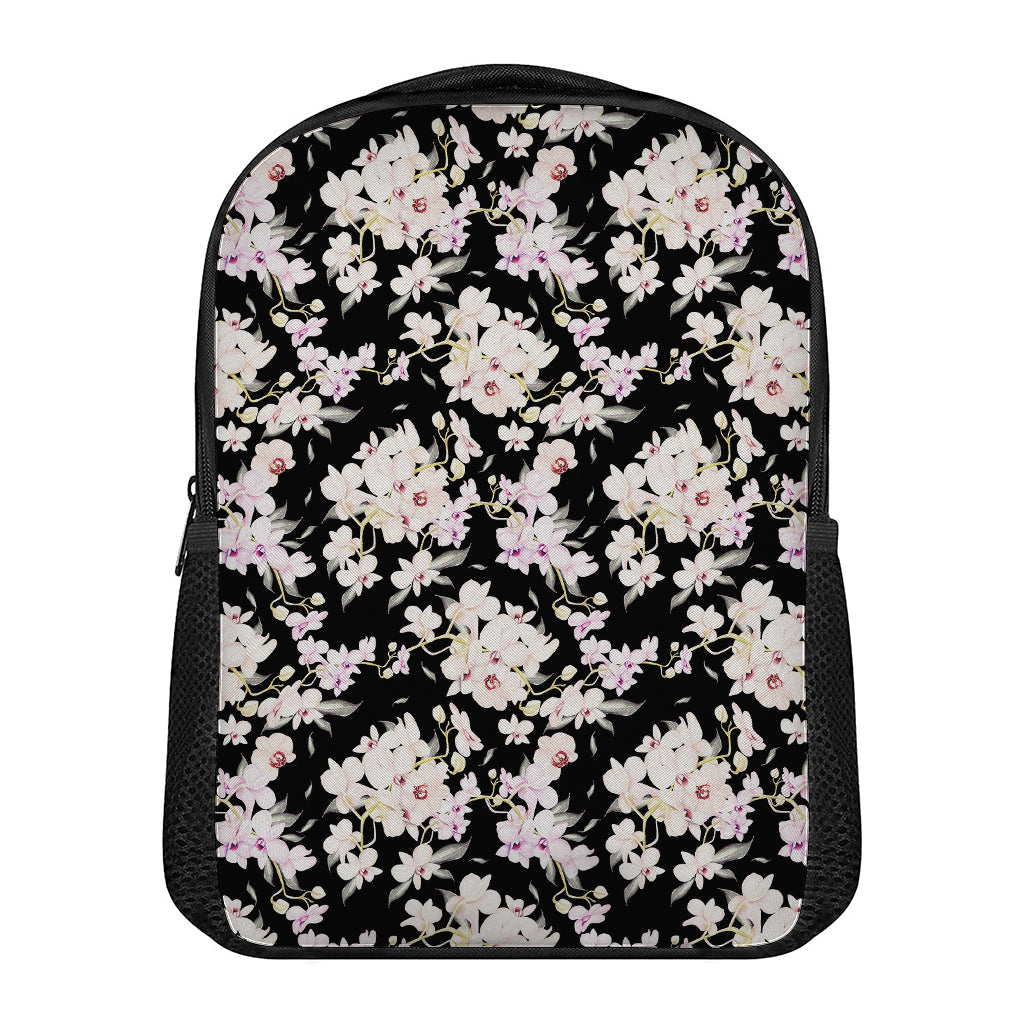 Watercolor Orchid Flower Pattern Print Casual Backpack