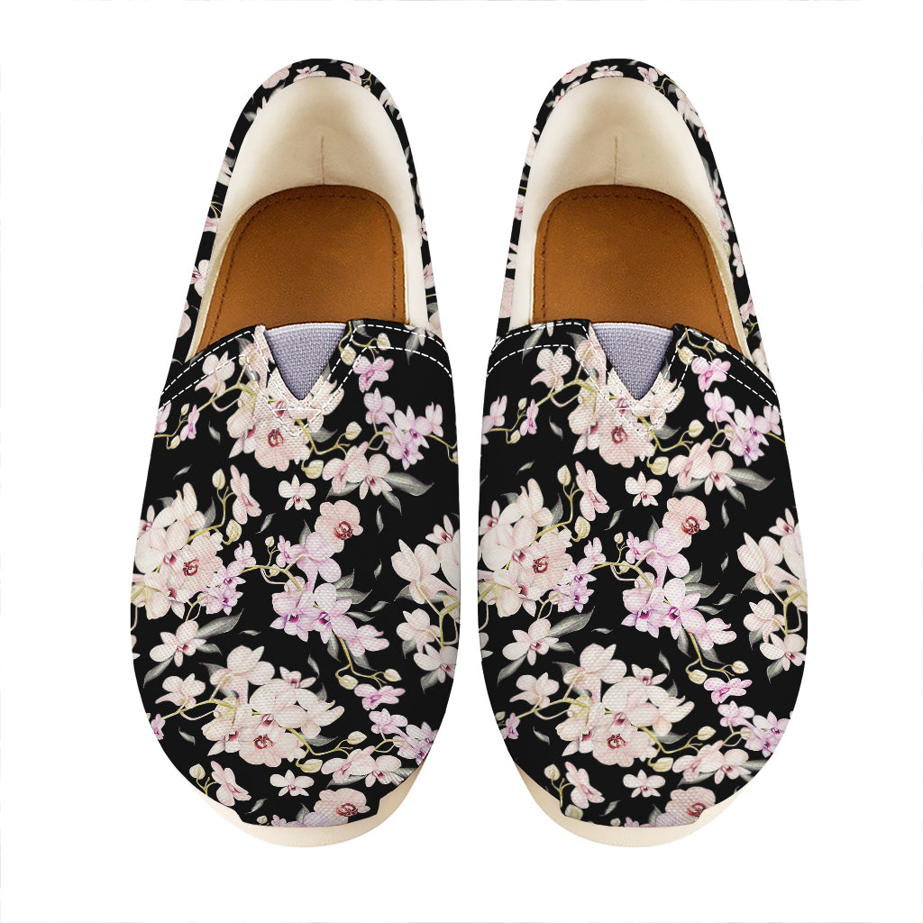 Watercolor Orchid Flower Pattern Print Casual Shoes