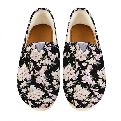 Watercolor Orchid Flower Pattern Print Casual Shoes