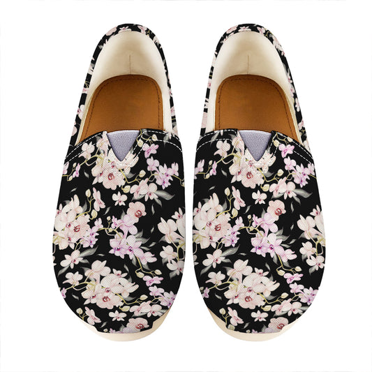 Watercolor Orchid Flower Pattern Print Casual Shoes