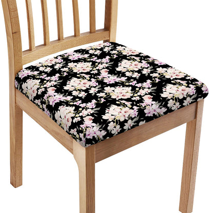 Watercolor Orchid Flower Pattern Print Chair Cushion Cover
