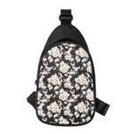 Watercolor Orchid Flower Pattern Print Chest Bag