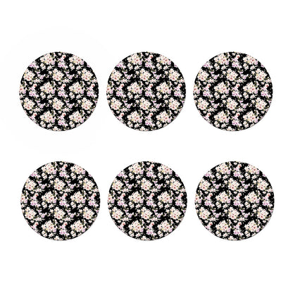 Watercolor Orchid Flower Pattern Print Coaster Set