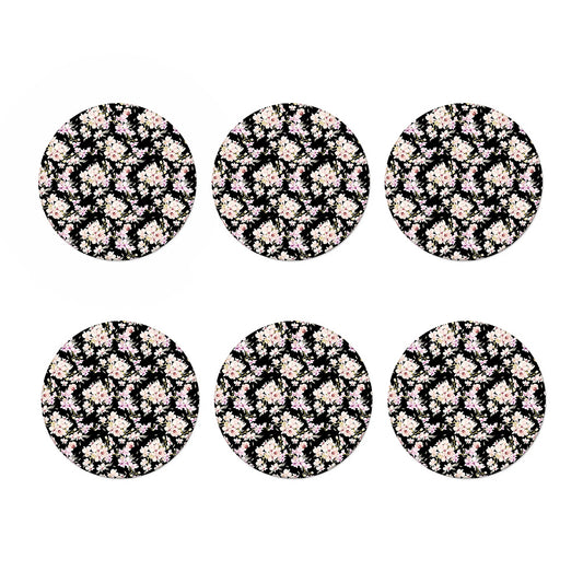 Watercolor Orchid Flower Pattern Print Coaster Set