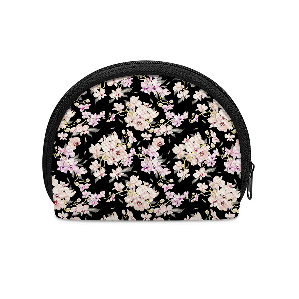 Watercolor Orchid Flower Pattern Print Coin Purse