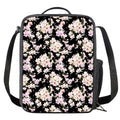 Watercolor Orchid Flower Pattern Print Crossbody Lunch Bag