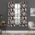 Watercolor Orchid Flower Pattern Print Grommet Curtain Panels