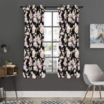 Watercolor Orchid Flower Pattern Print Curtain