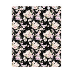 Watercolor Orchid Flower Pattern Print Curtain