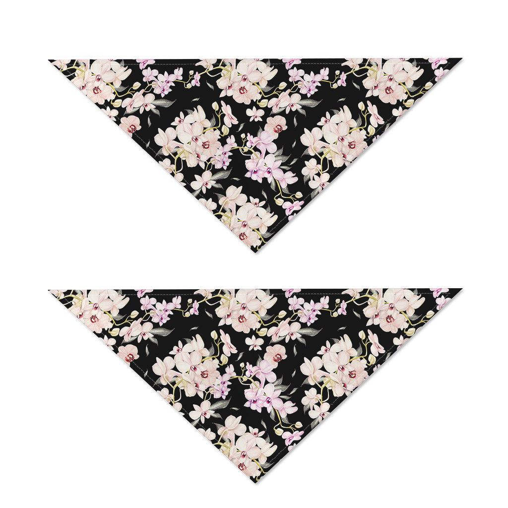 Watercolor Orchid Flower Pattern Print Dog Bandana