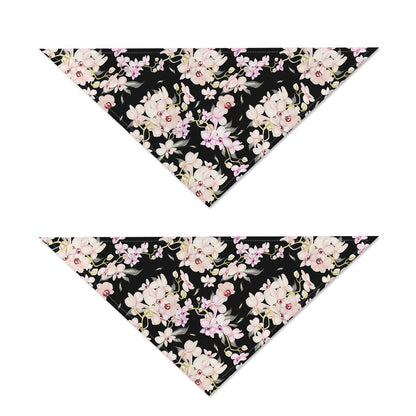 Watercolor Orchid Flower Pattern Print Dog Bandana
