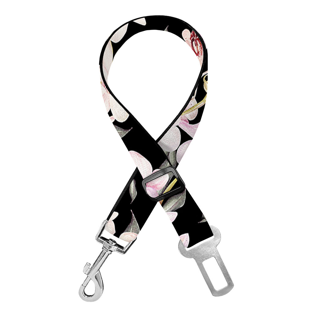 Watercolor Orchid Flower Pattern Print Dog Seat Belt