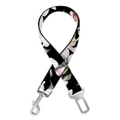 Watercolor Orchid Flower Pattern Print Dog Seat Belt