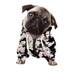 Watercolor Orchid Flower Pattern Print Dog Zip Up Hoodie