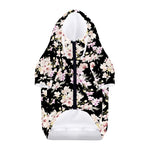 Watercolor Orchid Flower Pattern Print Dog Zip Up Hoodie