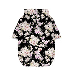 Watercolor Orchid Flower Pattern Print Dog Zip Up Hoodie