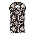 Watercolor Orchid Flower Pattern Print Double Neoprene Wine Tote