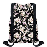 Watercolor Orchid Flower Pattern Print Drawstring Backpack