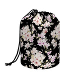 Watercolor Orchid Flower Pattern Print Drawstring Makeup Bag