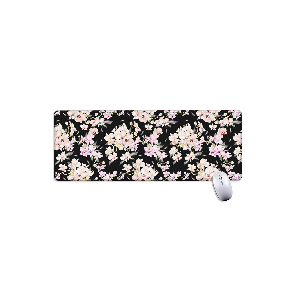 Watercolor Orchid Flower Pattern Print Extended Mouse Pad