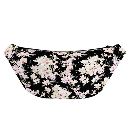 Watercolor Orchid Flower Pattern Print Fanny Pack