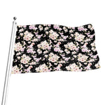 Watercolor Orchid Flower Pattern Print Flag