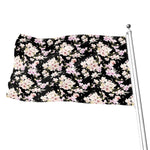 Watercolor Orchid Flower Pattern Print Flag