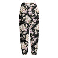Watercolor Orchid Flower Pattern Print Fleece Lined Knit Pants
