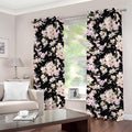 Watercolor Orchid Flower Pattern Print Grommet Curtains