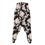 Watercolor Orchid Flower Pattern Print Hammer Pants