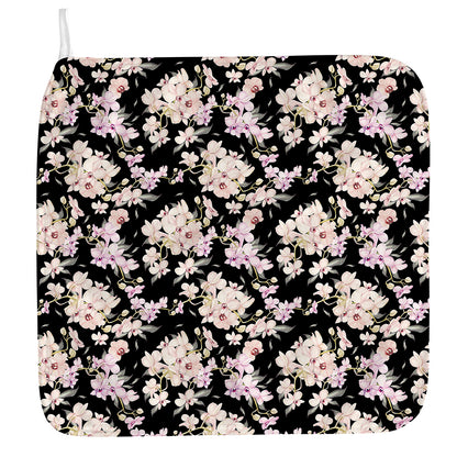 Watercolor Orchid Flower Pattern Print Hand Towel