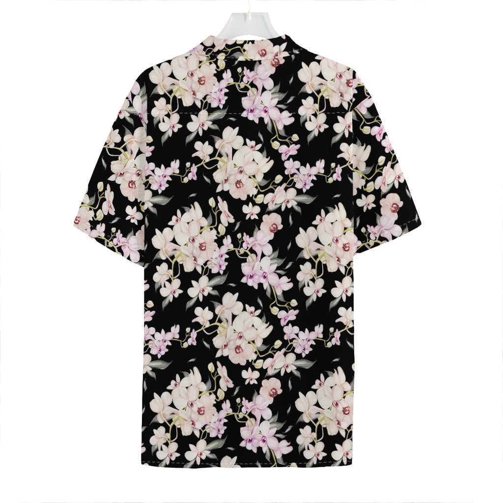 Watercolor Orchid Flower Pattern Print Hawaiian Shirt