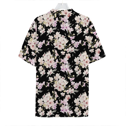 Watercolor Orchid Flower Pattern Print Hawaiian Shirt