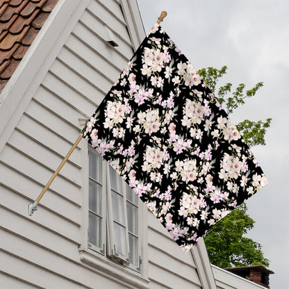 Watercolor Orchid Flower Pattern Print House Flag