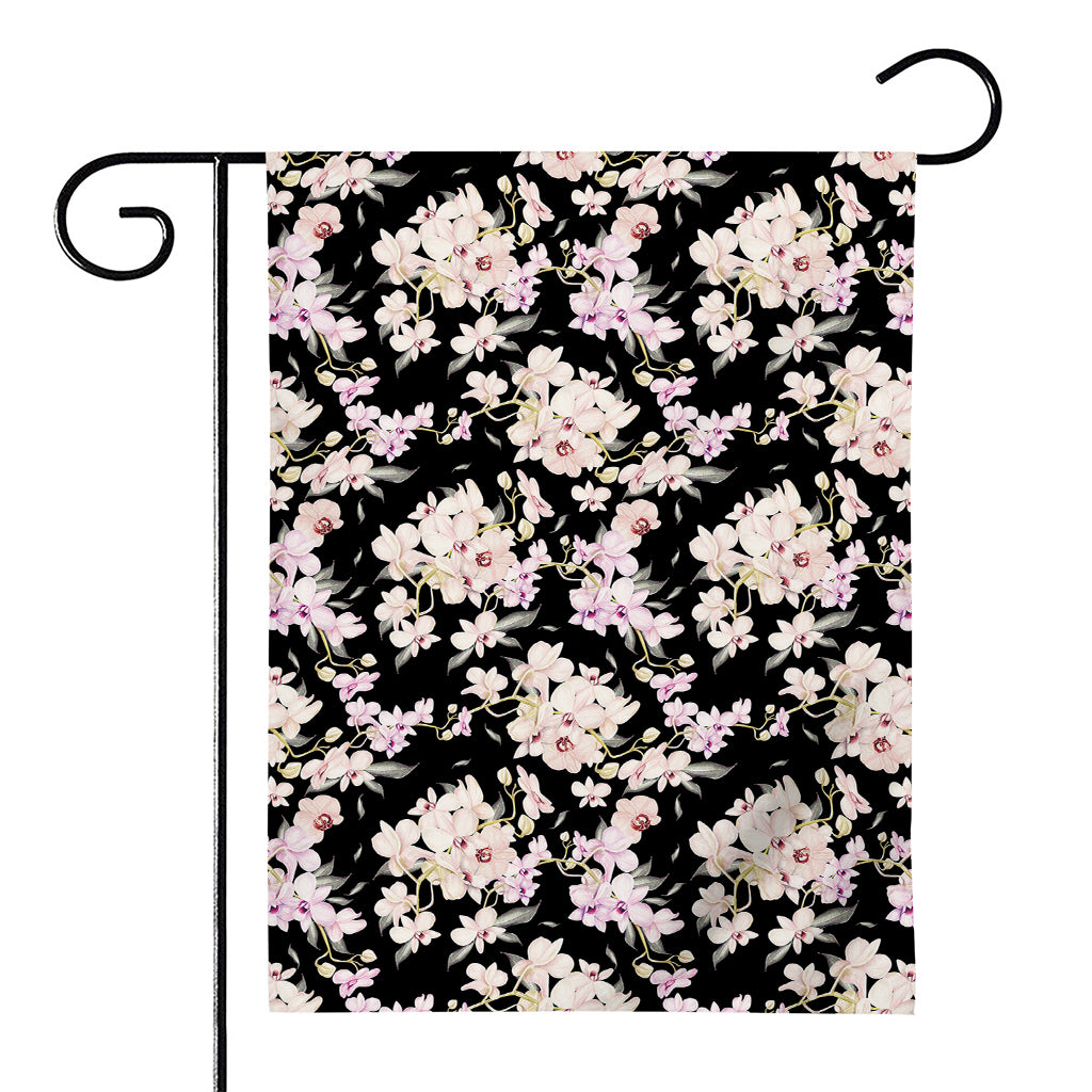 Watercolor Orchid Flower Pattern Print House Flag
