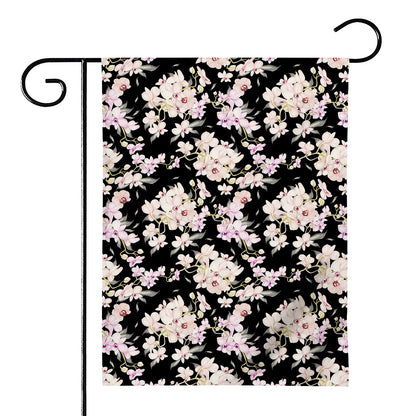 Watercolor Orchid Flower Pattern Print House Flag