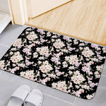 Watercolor Orchid Flower Pattern Print Indoor Door Mat