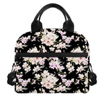 Watercolor Orchid Flower Pattern Print Insulated Lunch Bag