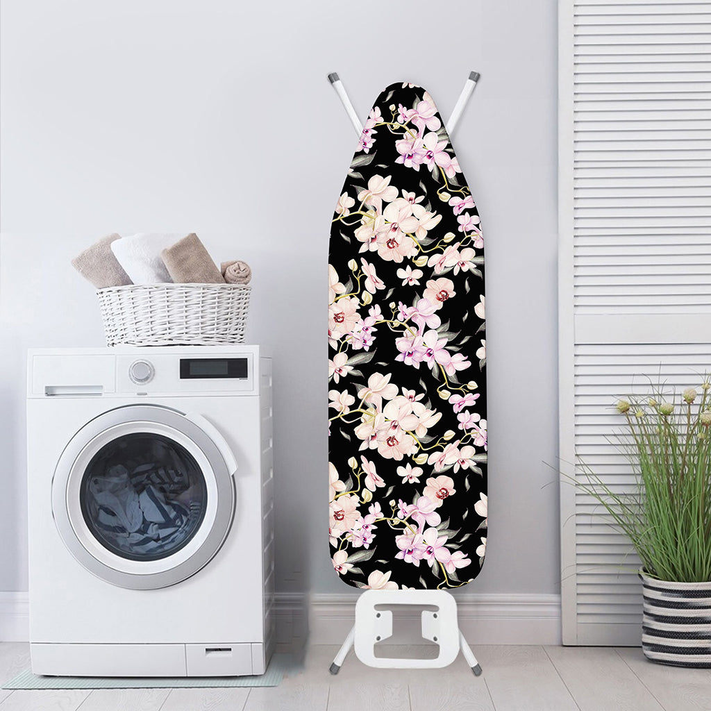 Watercolor Orchid Flower Pattern Print Ironing Board Cover