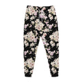 Watercolor Orchid Flower Pattern Print Jogger Pants
